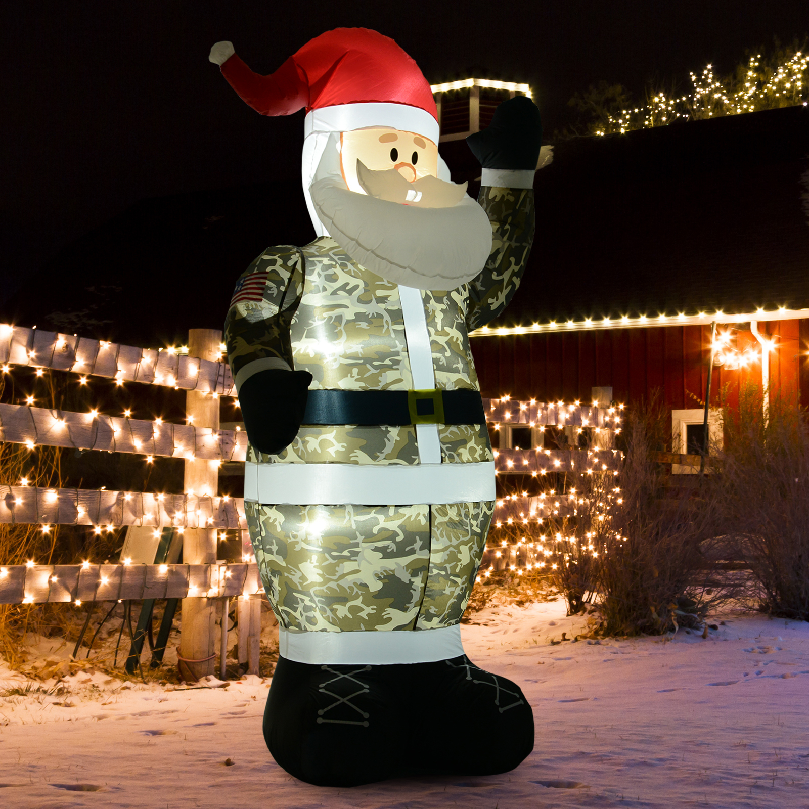 inflatable camo santa claus